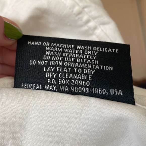 🧿White Collard Denim Style Top - Picture 7 of 7